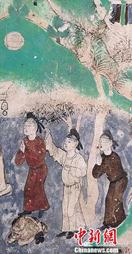 敦煌研究院、古代の「中秋」壁画を公表