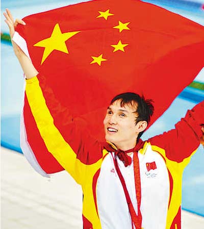 北京パラリンピックは13日、男子100ｍ背泳ぎ（S11級）の決勝で、中国の楊博尊が世界新で優勝した。